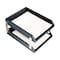 Dacasso Classic Black Leather Front-load Letter Trays with Gold Stacking Posts AG-1020 - alternate 4